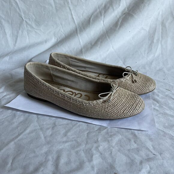 Sam Edelman Falcon Raffia Ballet Flats Casual Chic Slip On Shoes Tan Women 7.5 - Picture 8 of 8